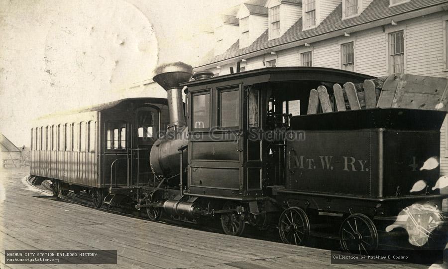 Postcard: Mt. Washington Railway #4 at the Summit